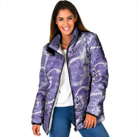 Japanese Koi Fish Padded Jacket Purple Wagara Palaka Honohono Pikake Lei