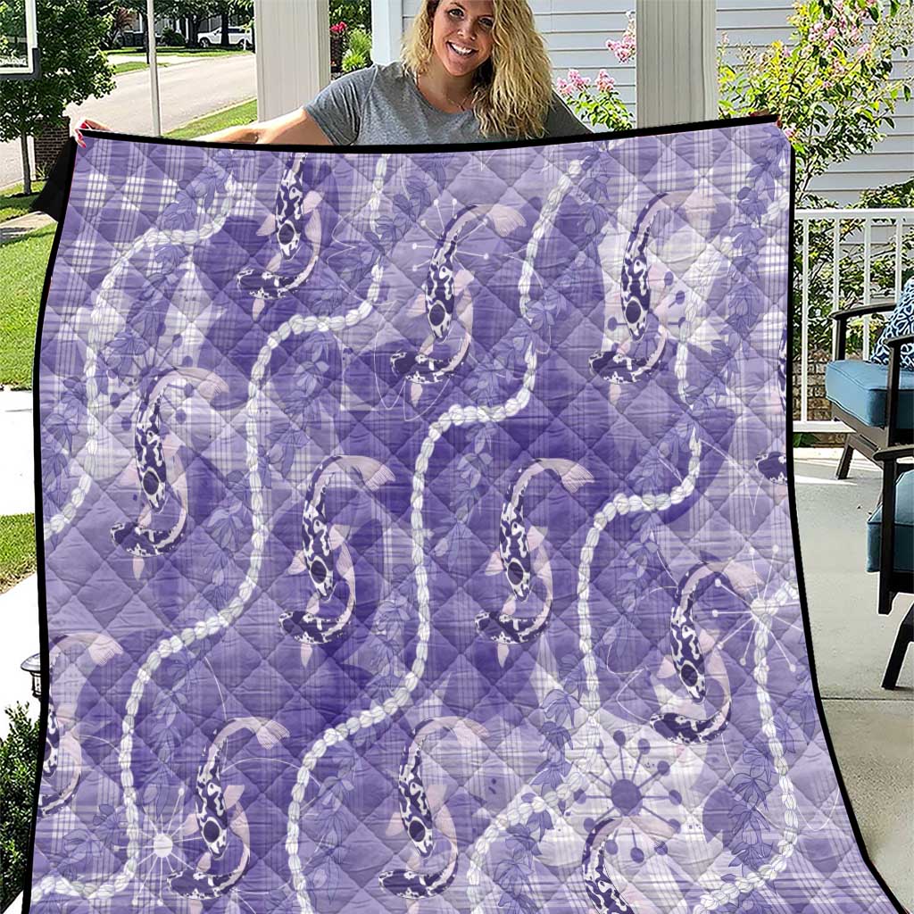 Japanese Koi Fish Quilt Purple Wagara Palaka Honohono Pikake Lei