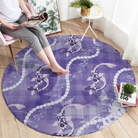 Japanese Koi Fish Round Carpet Purple Wagara Palaka Honohono Pikake Lei