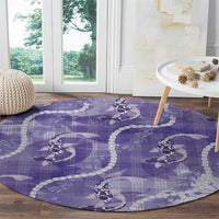 Japanese Koi Fish Round Carpet Purple Wagara Palaka Honohono Pikake Lei