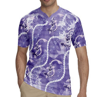 Japanese Koi Fish Rugby Jersey Purple Wagara Palaka Honohono Pikake Lei