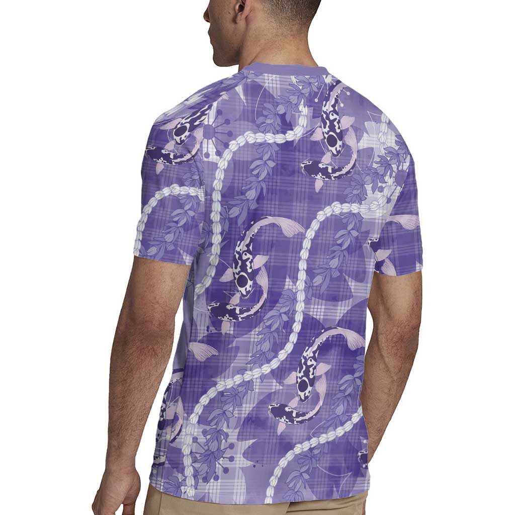 Japanese Koi Fish Rugby Jersey Purple Wagara Palaka Honohono Pikake Lei