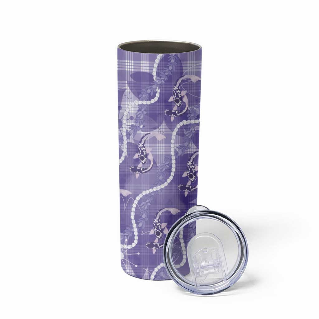 Japanese Koi Fish Skinny Tumbler Purple Wagara Palaka Honohono Pikake Lei