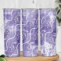 Japanese Koi Fish Skinny Tumbler Purple Wagara Palaka Honohono Pikake Lei