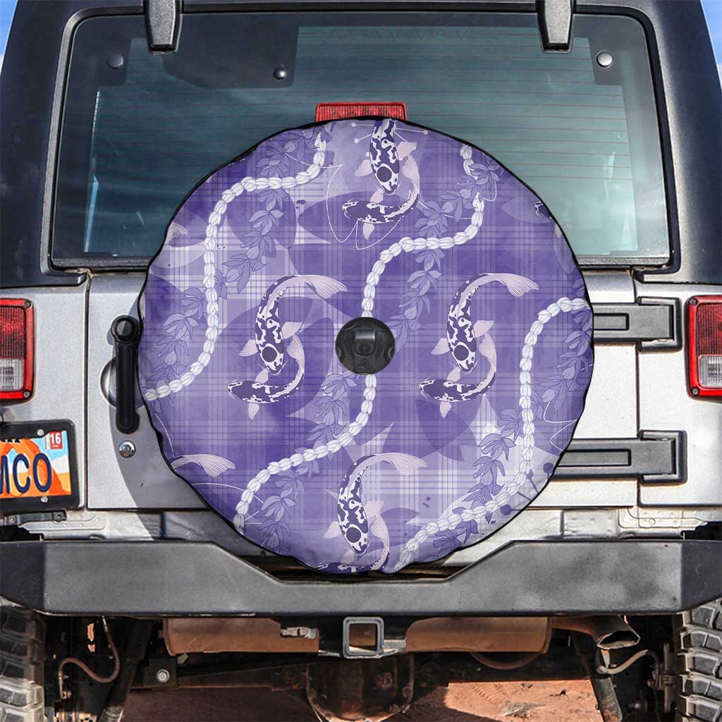 Japanese Koi Fish Spare Tire Cover Purple Wagara Palaka Honohono Pikake Lei