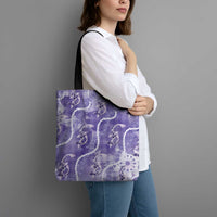 Japanese Koi Fish Tote Bag Purple Wagara Palaka Honohono Pikake Lei