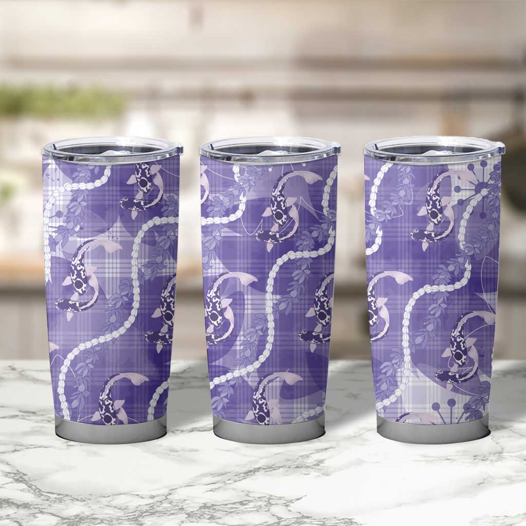 Japanese Koi Fish Tumbler Cup Purple Wagara Palaka Honohono Pikake Lei