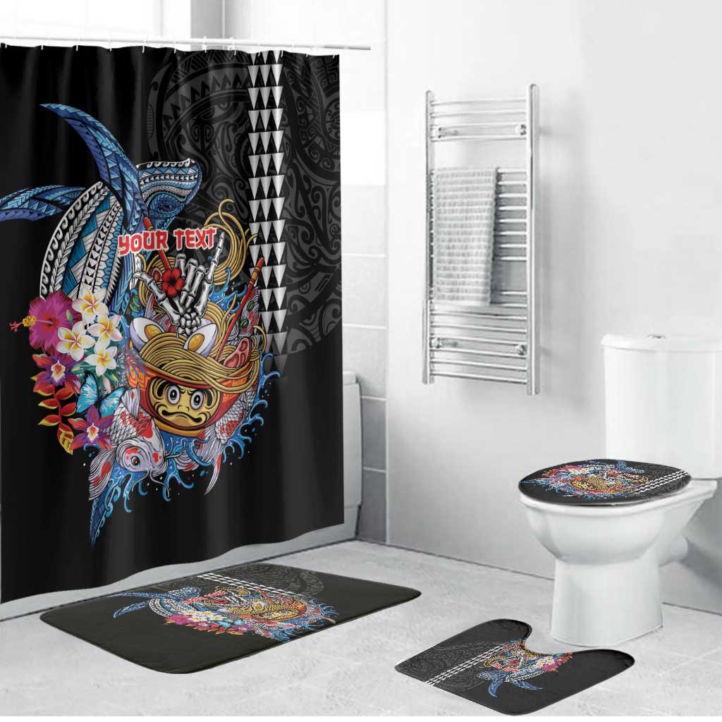 Personalized Japanese Koi Fish Ramen Bathroom Set Aloha Shark Kakau Pattern