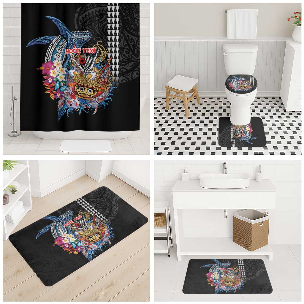 Personalized Japanese Koi Fish Ramen Bathroom Set Aloha Shark Kakau Pattern
