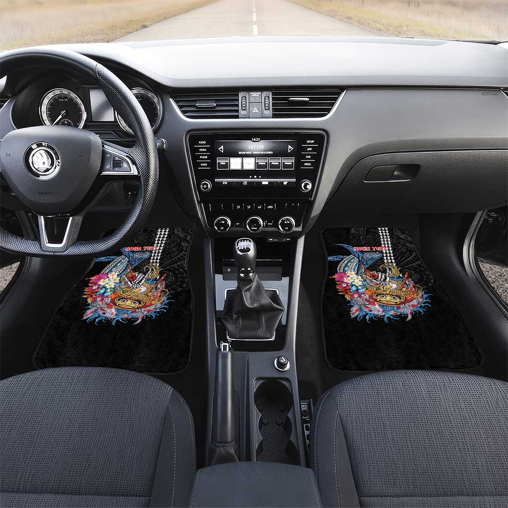 Personalized Japanese Koi Fish Ramen Car Mats Aloha Shark Kakau Pattern