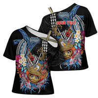 Personalized Japanese Koi Fish Ramen Cross Shoulder Shirt Aloha Shark Kakau Pattern LT9 - Polynesian Pride