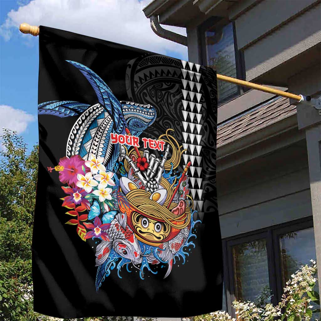 Personalized Japanese Koi Fish Ramen Garden Flag Aloha Shark Kakau Pattern