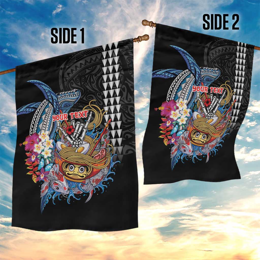 Personalized Japanese Koi Fish Ramen Garden Flag Aloha Shark Kakau Pattern