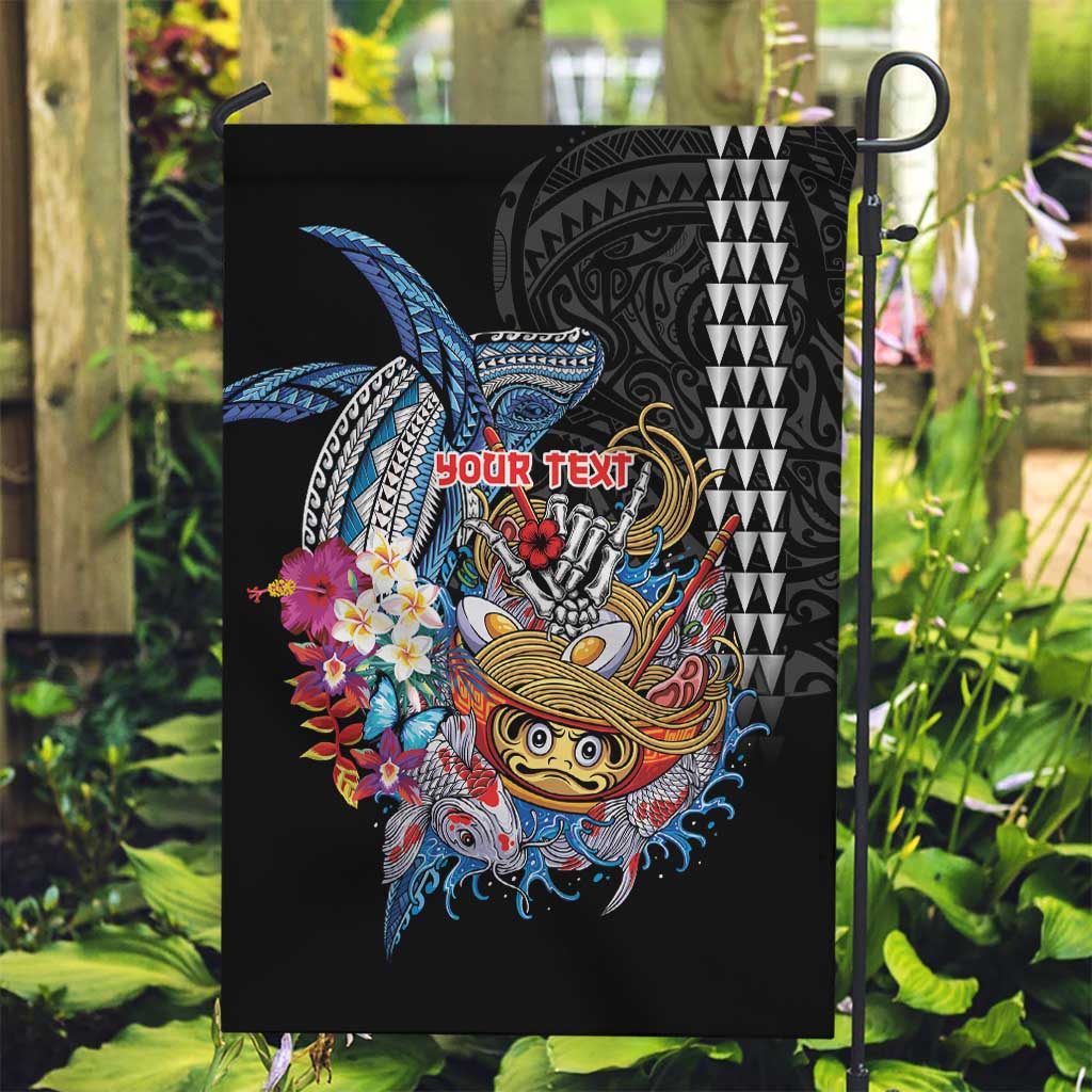 Personalized Japanese Koi Fish Ramen Garden Flag Aloha Shark Kakau Pattern