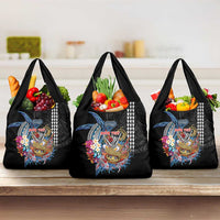 Personalized Japanese Koi Fish Ramen Grocery Bag Aloha Shark Kakau Pattern