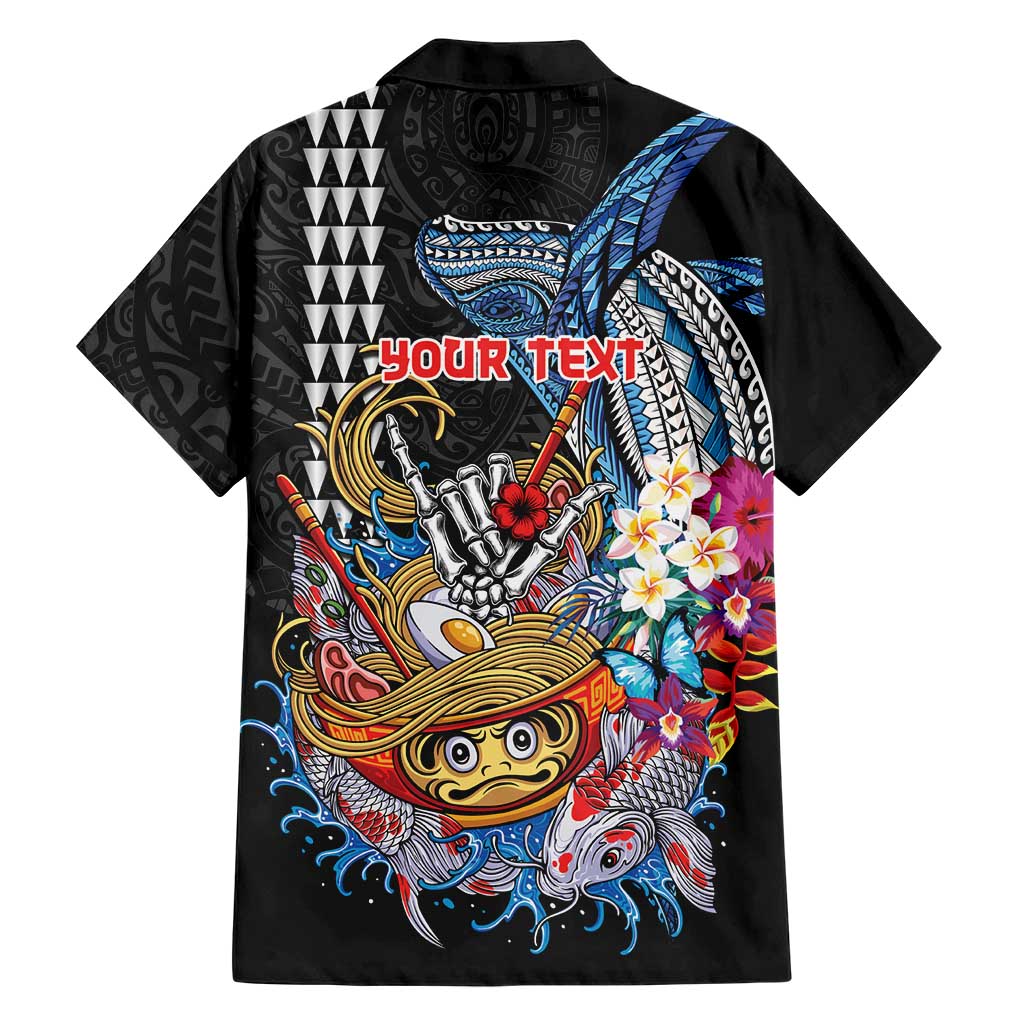 Personalized Japanese Koi Fish Ramen Hawaiian Shirt Aloha Shark Kakau Pattern
