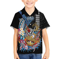 Personalized Japanese Koi Fish Ramen Hawaiian Shirt Aloha Shark Kakau Pattern