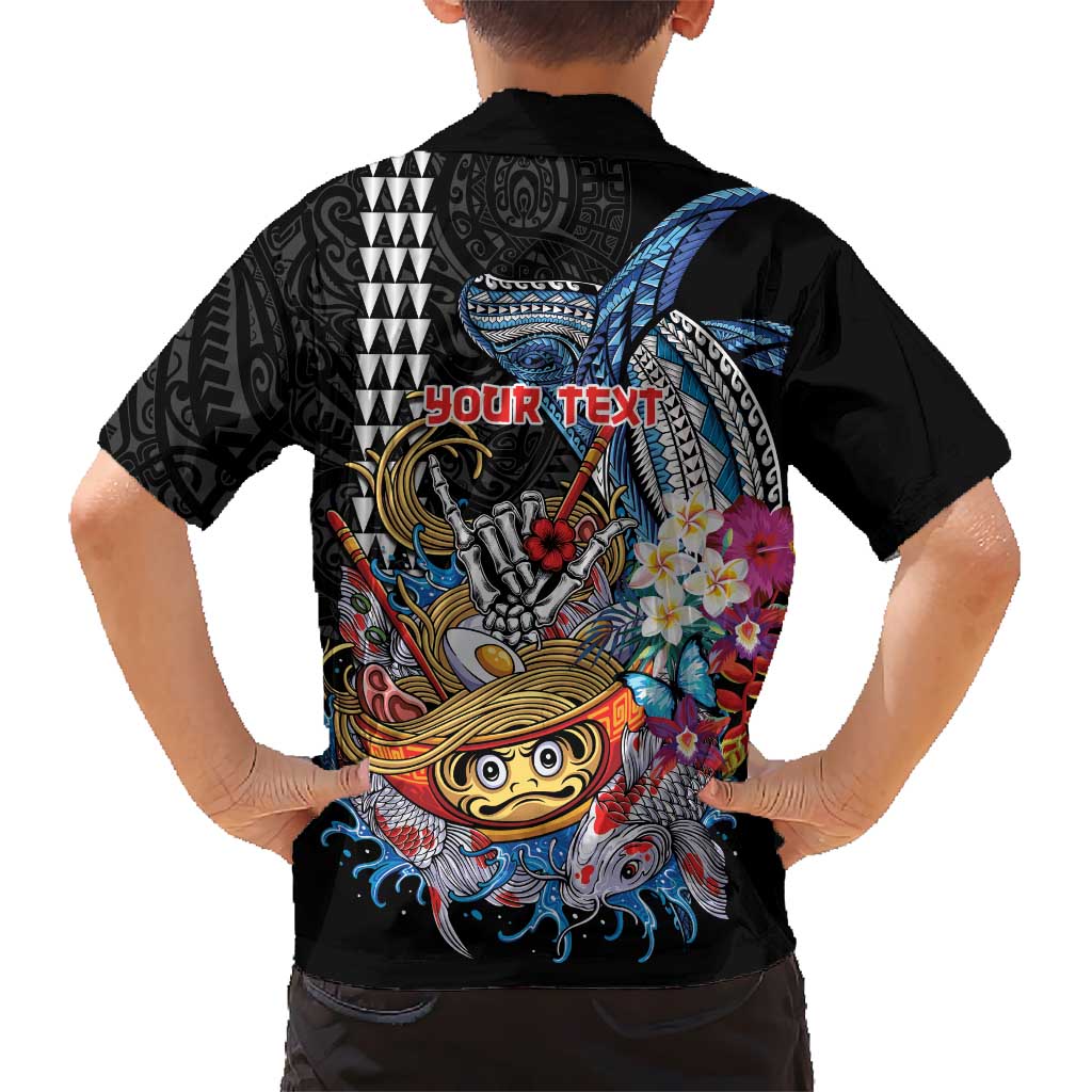 Personalized Japanese Koi Fish Ramen Hawaiian Shirt Aloha Shark Kakau Pattern