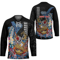 Personalized Japanese Koi Fish Ramen Hockey Jersey Aloha Shark Kakau Pattern