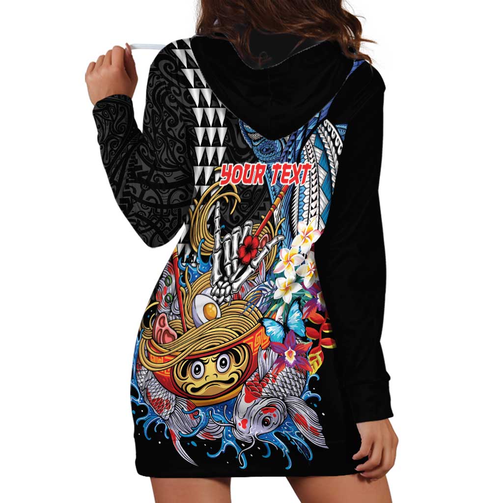 Personalized Japanese Koi Fish Ramen Hoodie Dress Aloha Shark Kakau Pattern