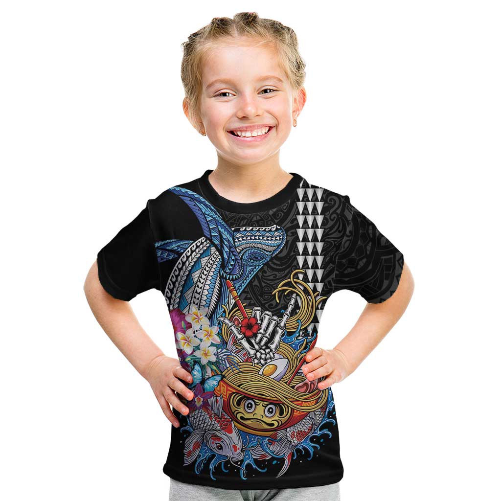 Personalized Japanese Koi Fish Ramen Kid T Shirt Aloha Shark Kakau Pattern