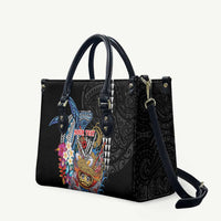 Personalized Japanese Koi Fish Ramen Leather Bag Aloha Shark Kakau Pattern