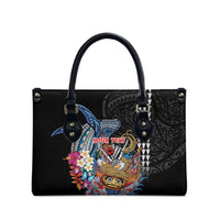 Personalized Japanese Koi Fish Ramen Leather Bag Aloha Shark Kakau Pattern