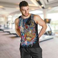 Personalized Japanese Koi Fish Ramen Men Tank Top Aloha Shark Kakau Pattern