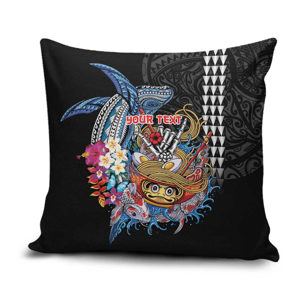 Personalized Japanese Koi Fish Ramen Pillow Cover Aloha Shark Kakau Pattern