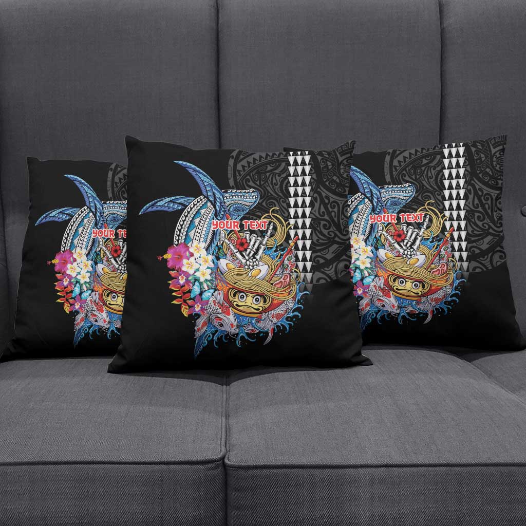 Personalized Japanese Koi Fish Ramen Pillow Cover Aloha Shark Kakau Pattern