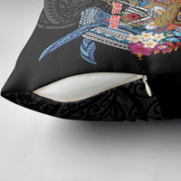 Personalized Japanese Koi Fish Ramen Pillow Cover Aloha Shark Kakau Pattern