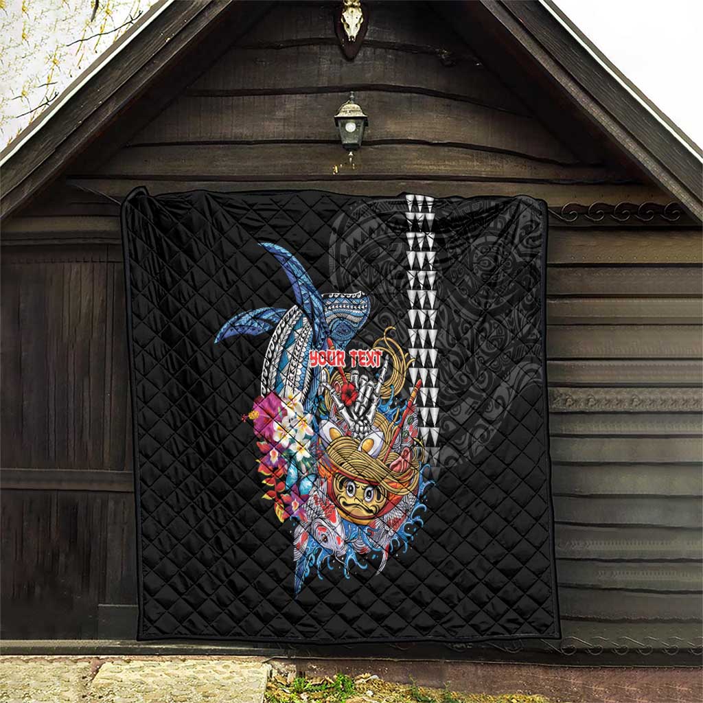 Personalized Japanese Koi Fish Ramen Quilt Aloha Shark Kakau Pattern