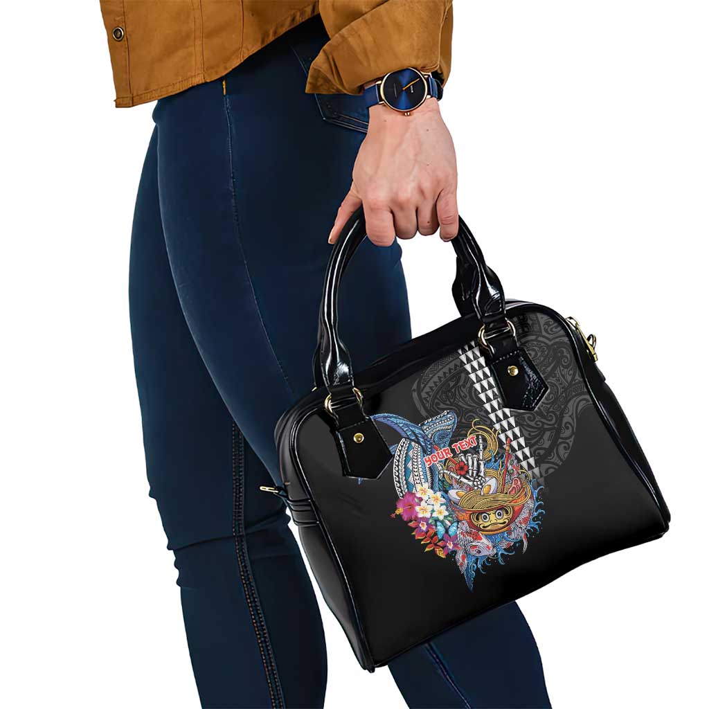 Personalized Japanese Koi Fish Ramen Shoulder Handbag Aloha Shark Kakau Pattern LT9 - Polynesian Pride