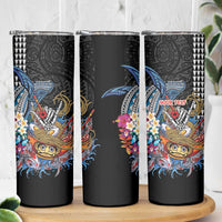 Personalized Japanese Koi Fish Ramen Skinny Tumbler Aloha Shark Kakau Pattern