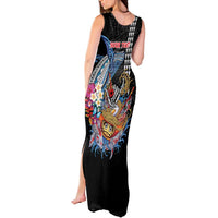 Personalized Japanese Koi Fish Ramen Tank Maxi Dress Aloha Shark Kakau Pattern