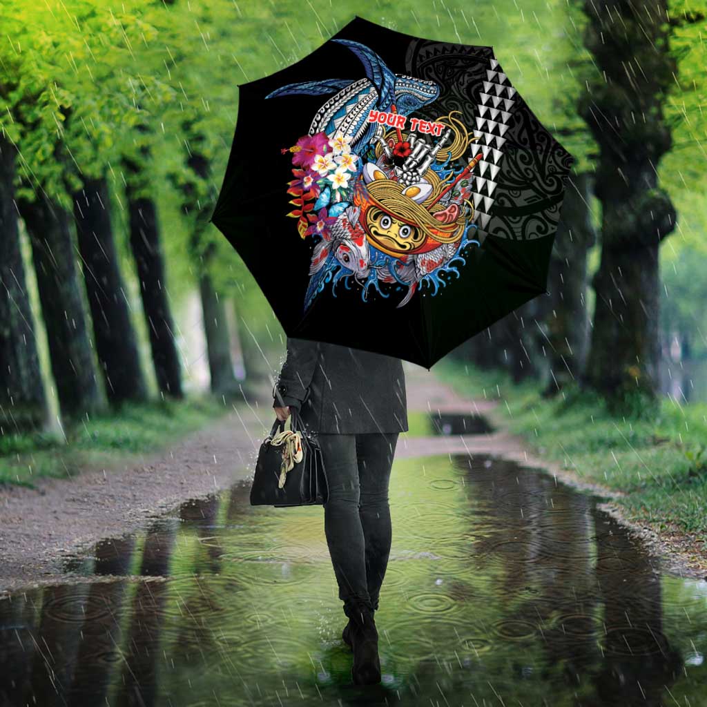 Personalized Japanese Koi Fish Ramen Umbrella Aloha Shark Kakau Pattern
