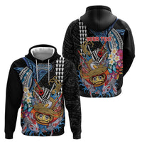 Personalized Japanese Koi Fish Ramen Zip Hoodie Aloha Shark Kakau Pattern LT9 - Polynesian Pride