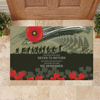 ANZAC Day We Remember Rubber Doormat Maori Silver Fern Camouflage Motif