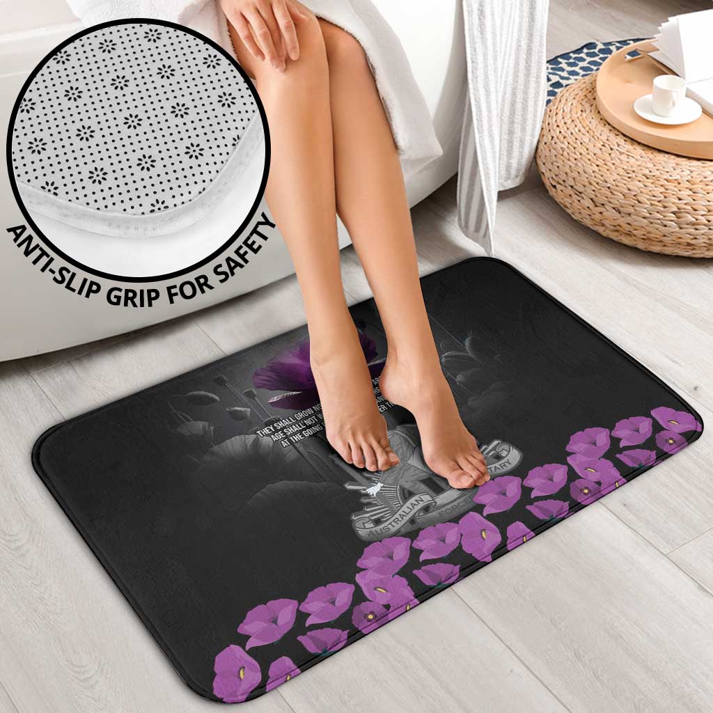 ANZAC Day Remembrance Bathroom Set Purple Poppy We Will Remember Them