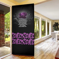 ANZAC Day Remembrance Door Cover Purple Poppy We Will Remember Them
