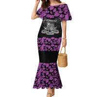 ANZAC Day Remembrance Family Matching Mermaid Dress and Hawaiian Shirt Purple Poppy We Will Remember Them