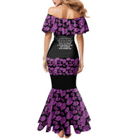 ANZAC Day Remembrance Family Matching Mermaid Dress and Hawaiian Shirt Purple Poppy We Will Remember Them