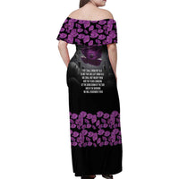 ANZAC Day Remembrance Family Matching Off Shoulder Maxi Dress and Hawaiian Shirt Purple Poppy We Will Remember Them