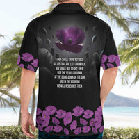 ANZAC Day Remembrance Hawaiian Shirt Purple Poppy We Will Remember Them