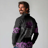 ANZAC Day Remembrance Long Sleeve Polo Shirt Purple Poppy We Will Remember Them LT9 - Polynesian Pride