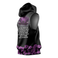 ANZAC Day Remembrance Sleeveless Hoodie Purple Poppy We Will Remember Them