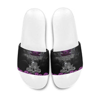 ANZAC Day Remembrance Slide Sandals Purple Poppy We Will Remember Them LT9 Purple - Polynesian Pride