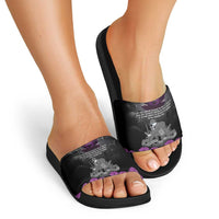 ANZAC Day Remembrance Slide Sandals Purple Poppy We Will Remember Them LT9 - Polynesian Pride