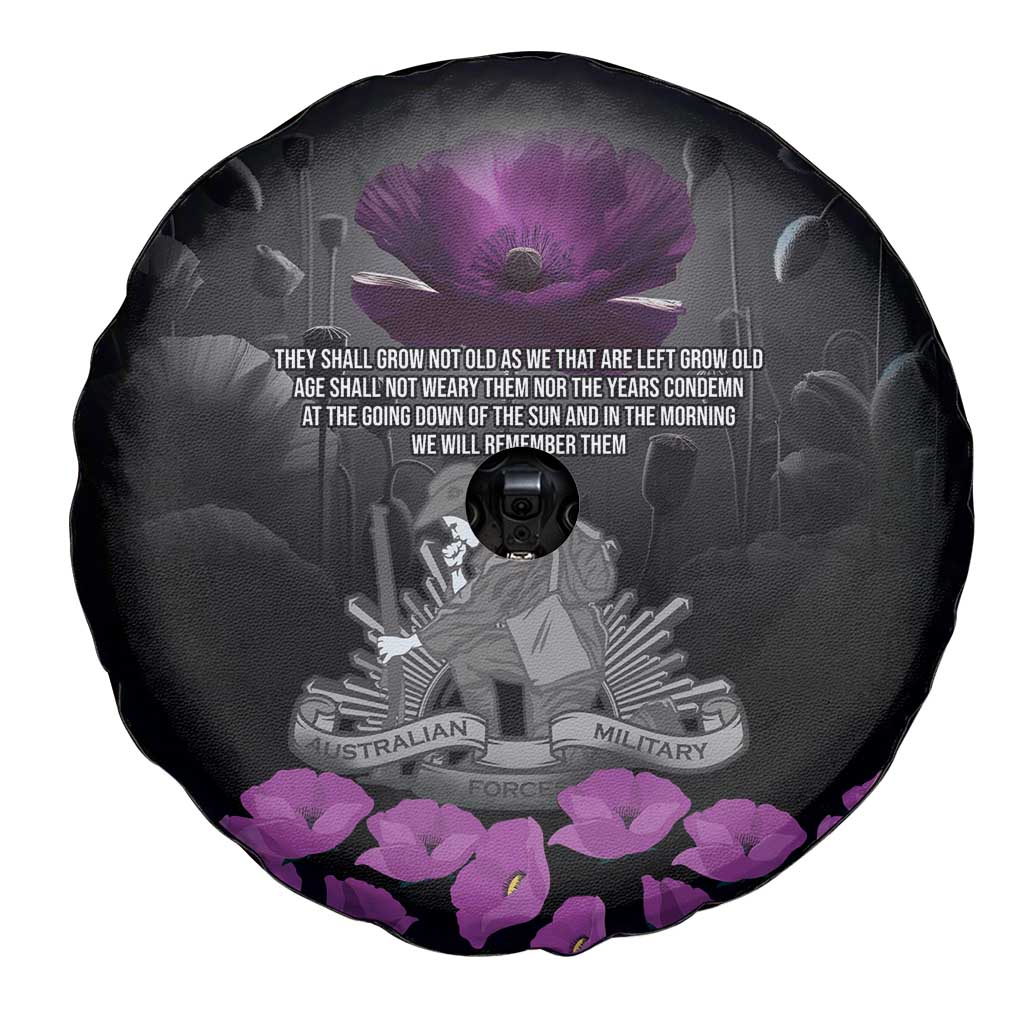 ANZAC Day Remembrance Spare Tire Cover Purple Poppy We Will Remember Them LT9 - Polynesian Pride