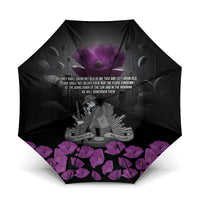 ANZAC Day Remembrance Umbrella Purple Poppy We Will Remember Them LT9 One Size Folded 11.42 inch Opened Diameter 37.4 inch Purple - Polynesian Pride